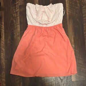 Express Elegant Strapless Pink Dress